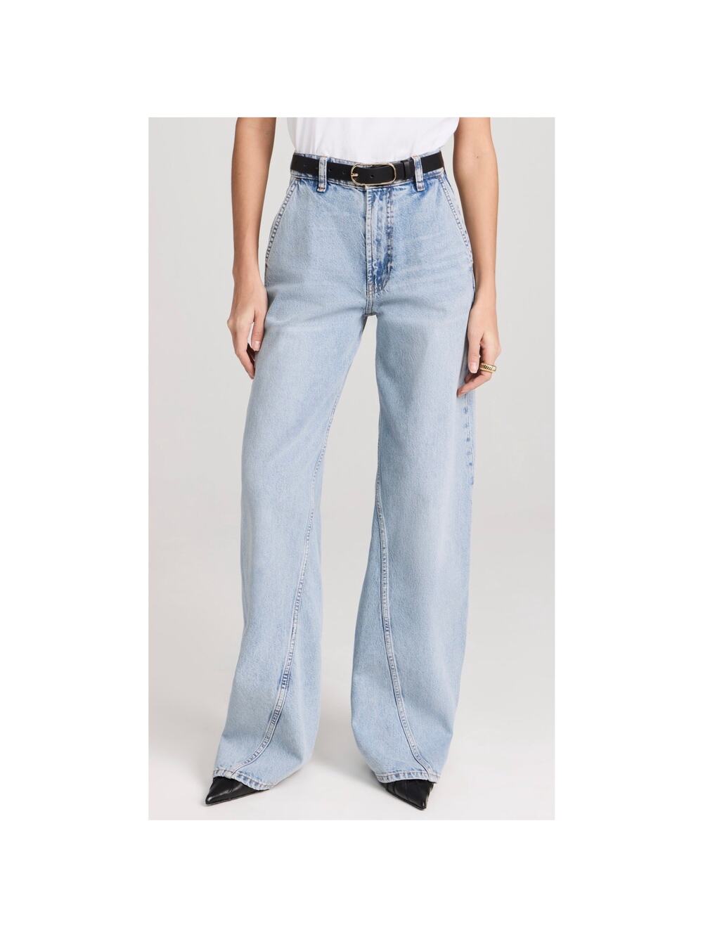 Anine Bing Briley Jeans Capri Blue Size 24 Wide Leg High Rise